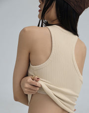 Asymmetrical Shoulder Ribbed Tank (PREORDER)