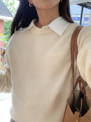 Wool Cashmere Crew Neck Sweater