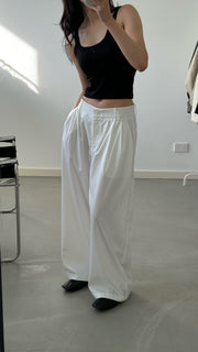 by DOE - Triple Pleated Low Waist Wide Leg Trousers