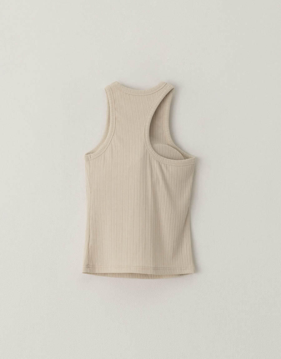 Asymmetrical Shoulder Ribbed Tank (PREORDER)