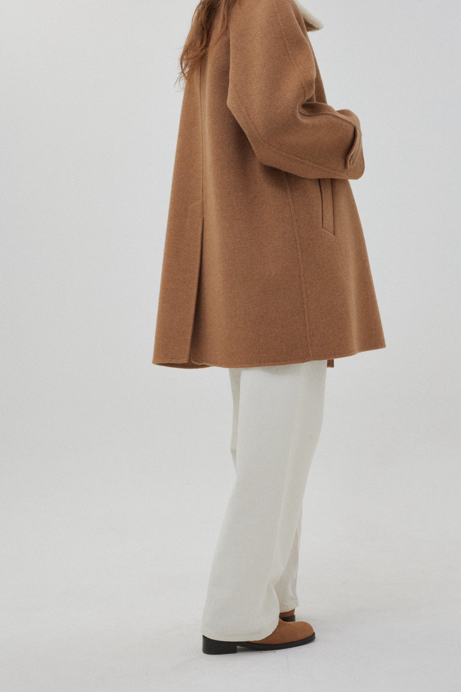 Handmade Camel Collar Coat