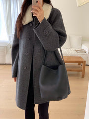 Handmade Camel Collar Coat