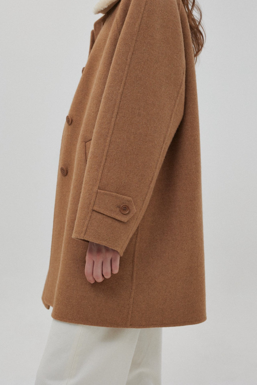 Handmade Camel Collar Coat