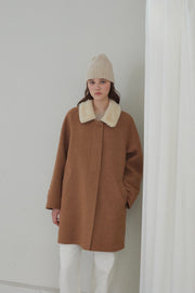 Handmade Camel Collar Coat