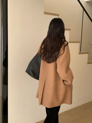 Handmade Camel Collar Coat