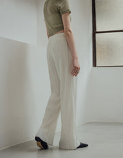 Pleated Straight Leg Slacks