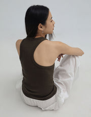 Asymmetrical Shoulder Ribbed Tank (PREORDER)