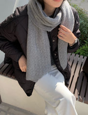 Wool Cashmere Cable Knit Muffer