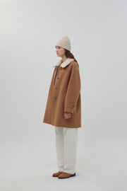 Handmade Camel Collar Coat