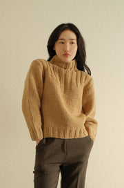 Mock Neck Wool Sweater