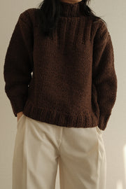 Mock Neck Wool Sweater