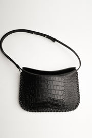 LÉMÉLS - FLAT SQUARE HOBO (BLACK CROCO)