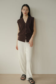 Pleated Straight Leg Slacks