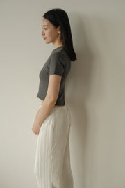 Pleated Straight Leg Slacks