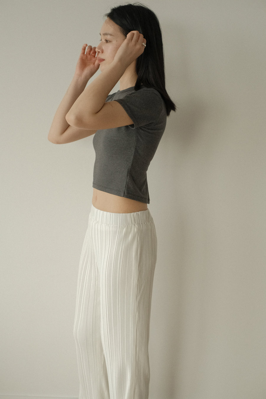 Pleated Straight Leg Slacks