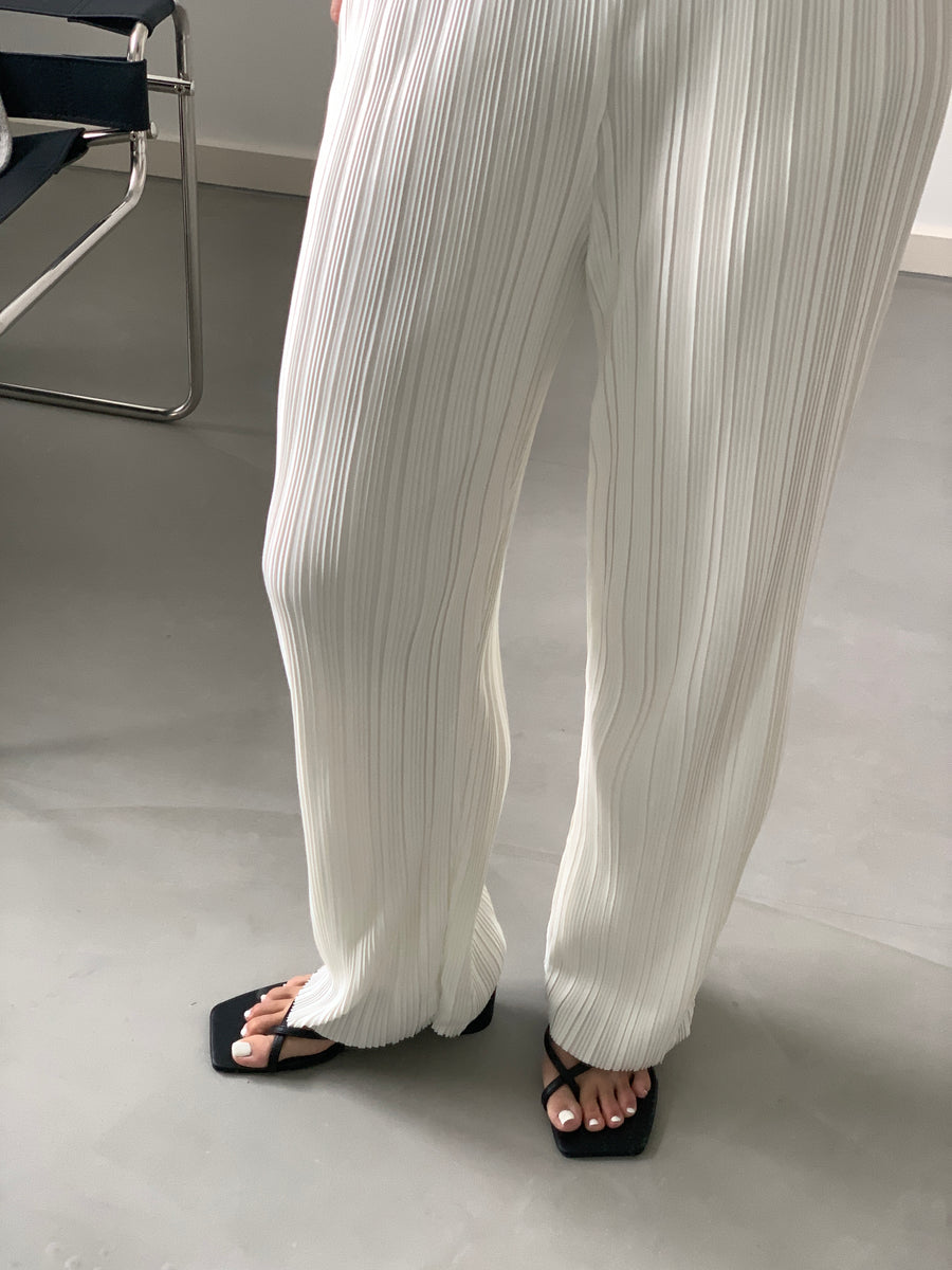 Pleated Straight Leg Slacks