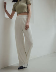 Pleated Straight Leg Slacks